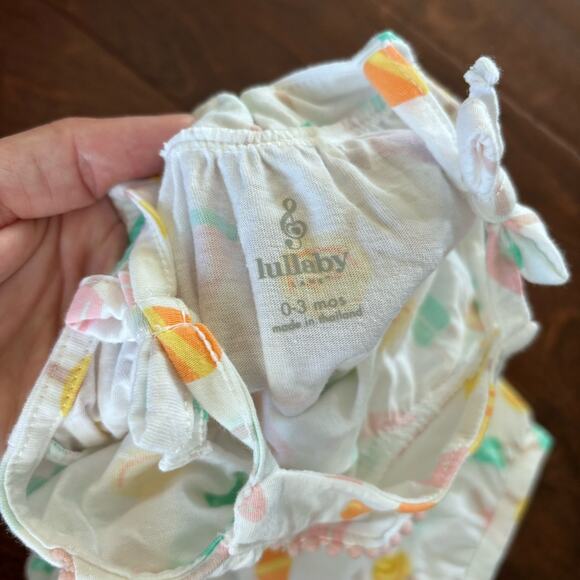 Lullaby Lane Girls 0-3 Months Summer Romper Outfit Popcicles White - Picture 3 of 3